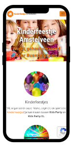 Ontwikkeling website Kinderfeestje Amstelveen
